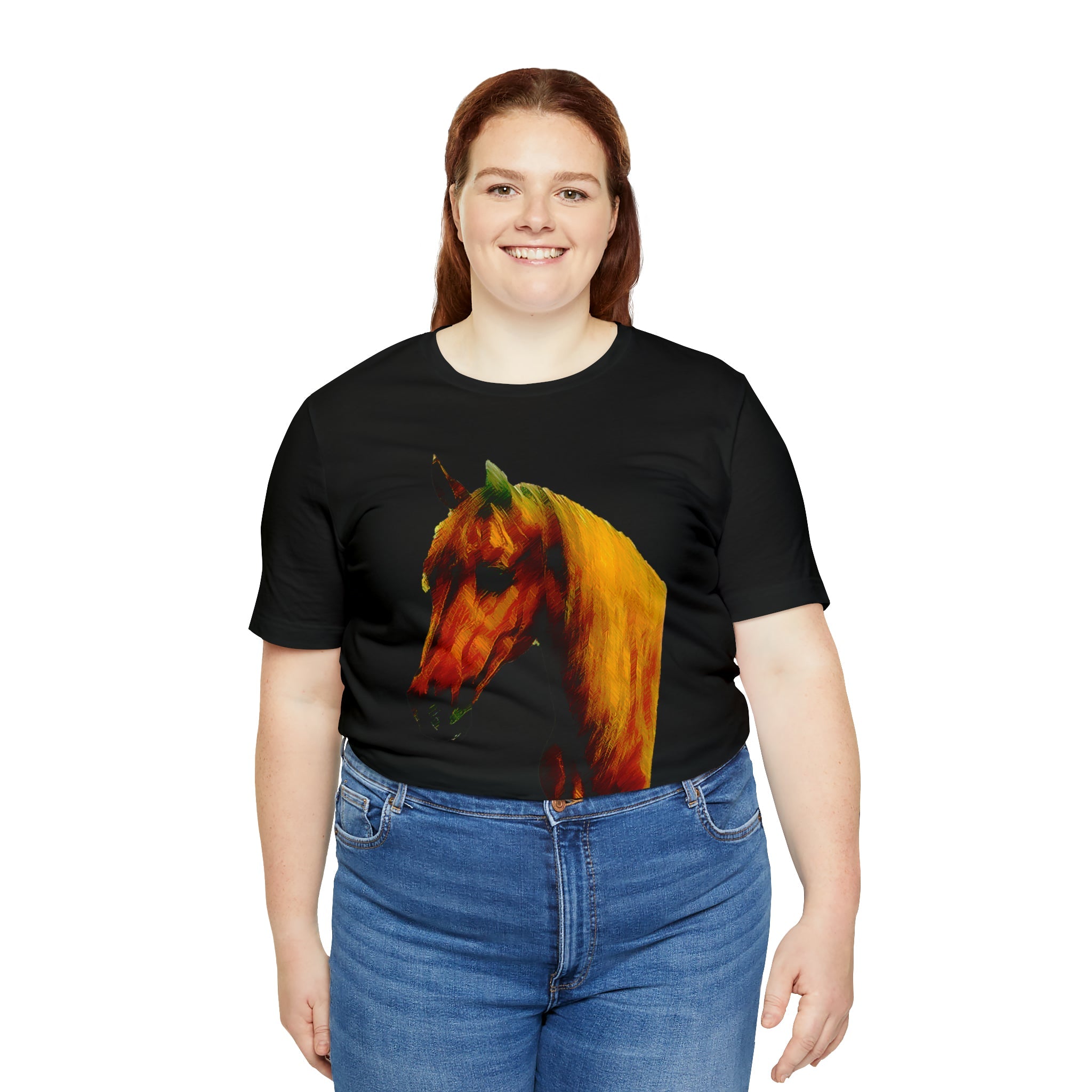 Unisex Jersey Short Sleeve Tee Horse Head Print