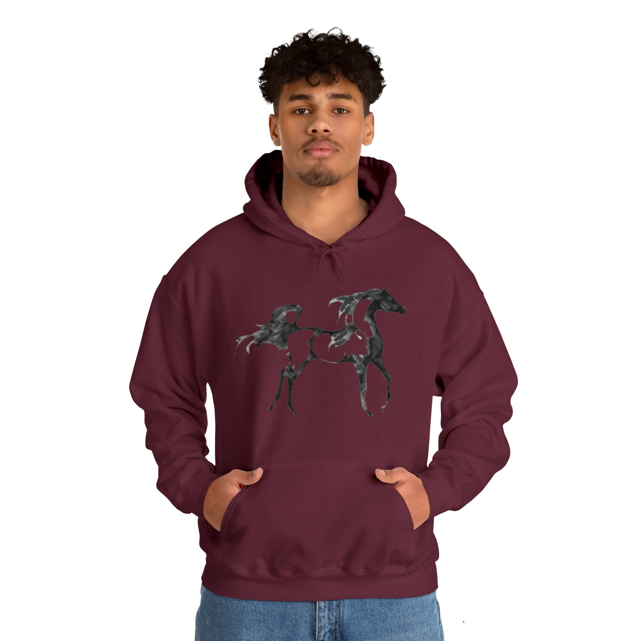 Unisex Heavy Blend™ Hooded Sweatshirt Arabian Horse front Print