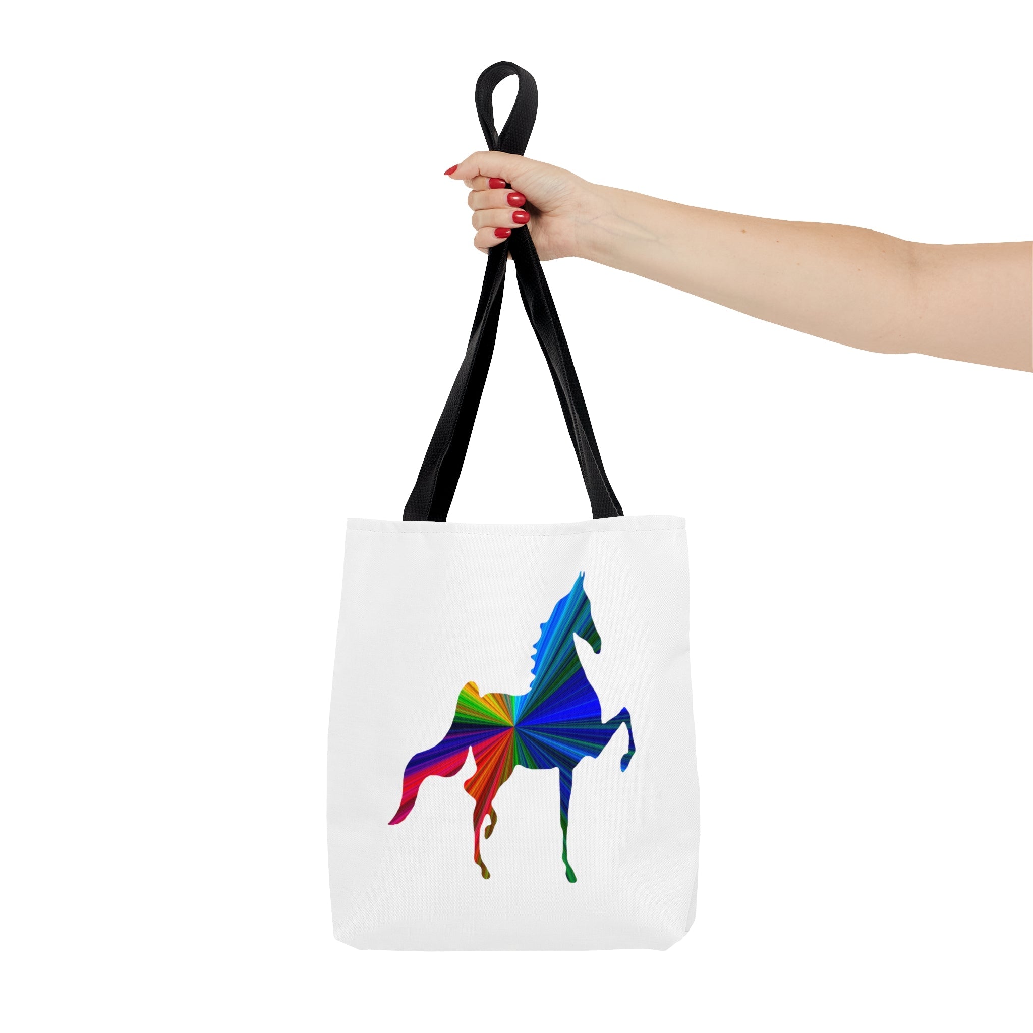 Saddlebred Multi Color Print White Tote Bag