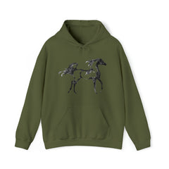 Unisex Heavy Blend™ Hooded Sweatshirt Arabian Horse front Print - AdeleEmbroidery