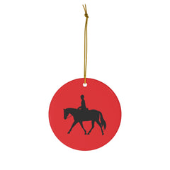 Ceramic Ornaments Red with English Rider