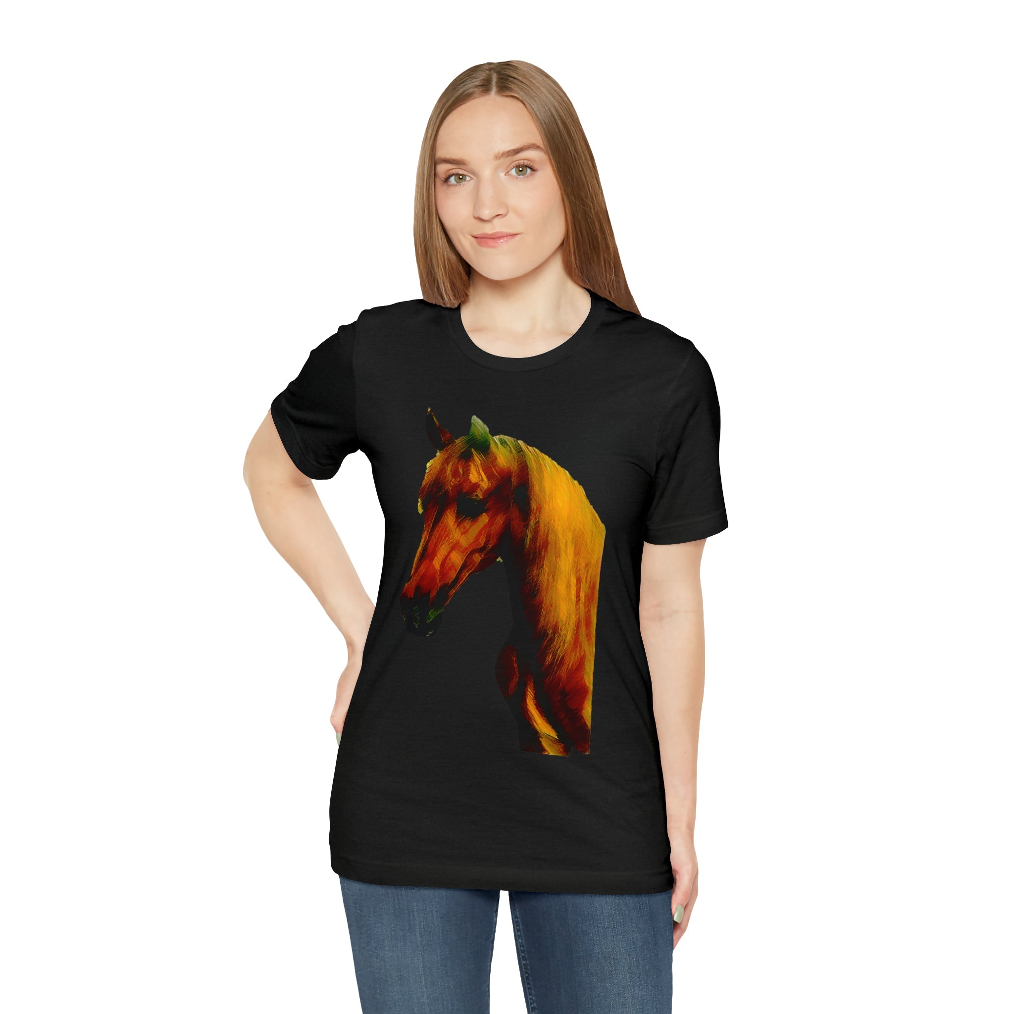 Unisex Jersey Short Sleeve Tee Horse Head Print