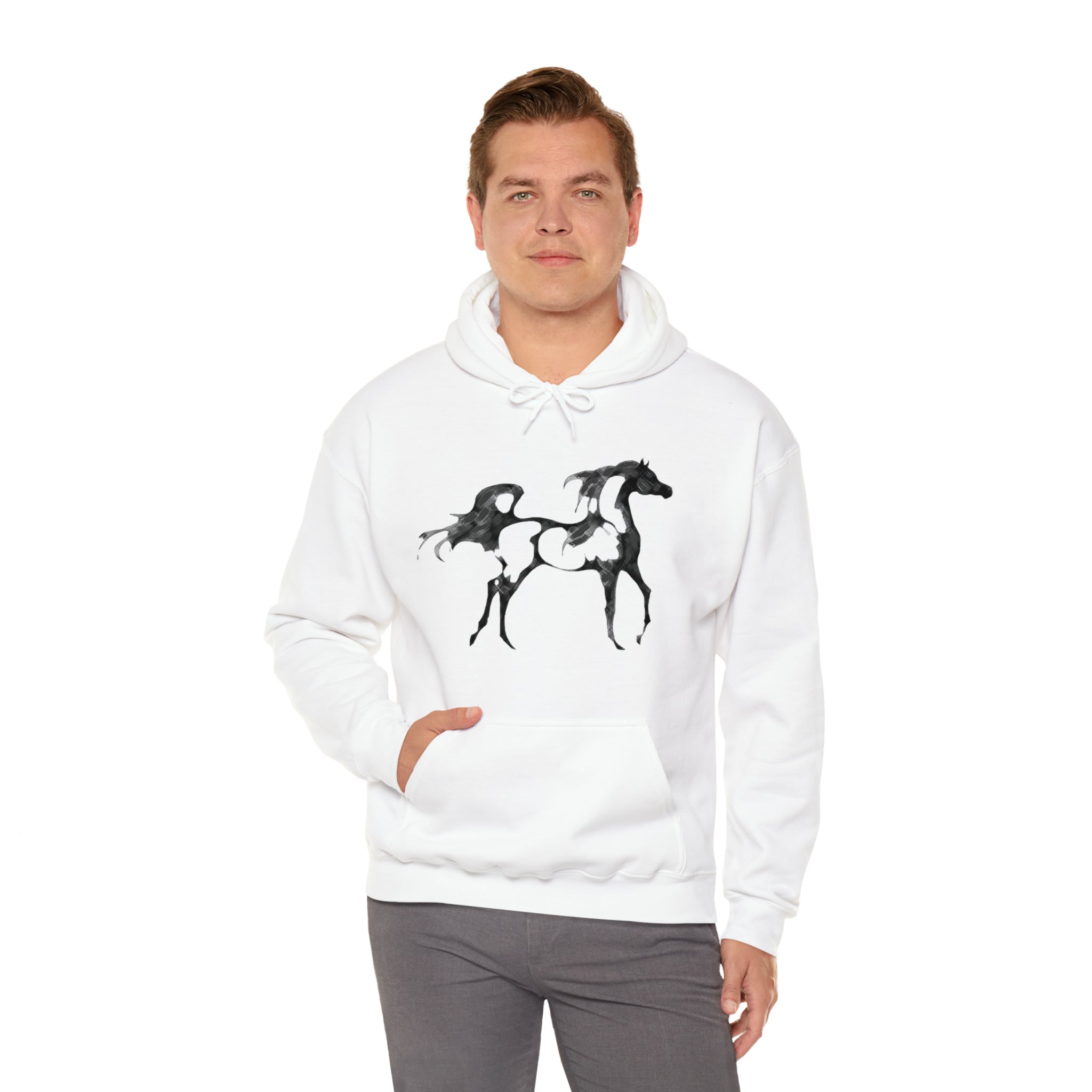 Unisex Heavy Blend™ Hooded Sweatshirt Arabian Horse front Print