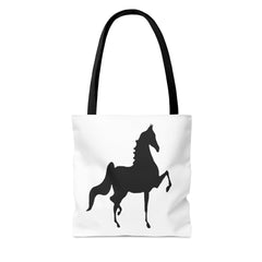 Saddlebred Print Tote Bag- White