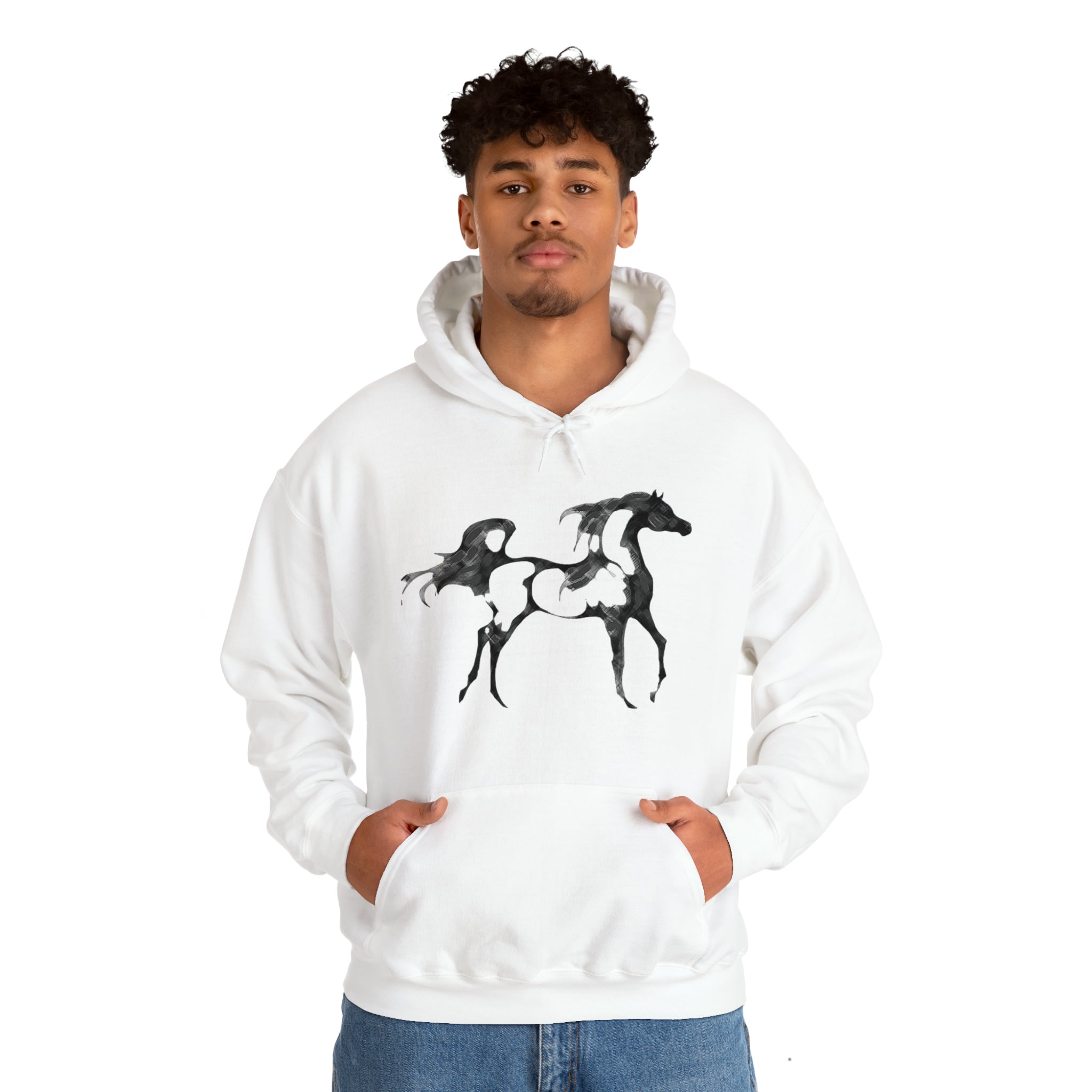 Unisex Heavy Blend™ Hooded Sweatshirt Arabian Horse front Print