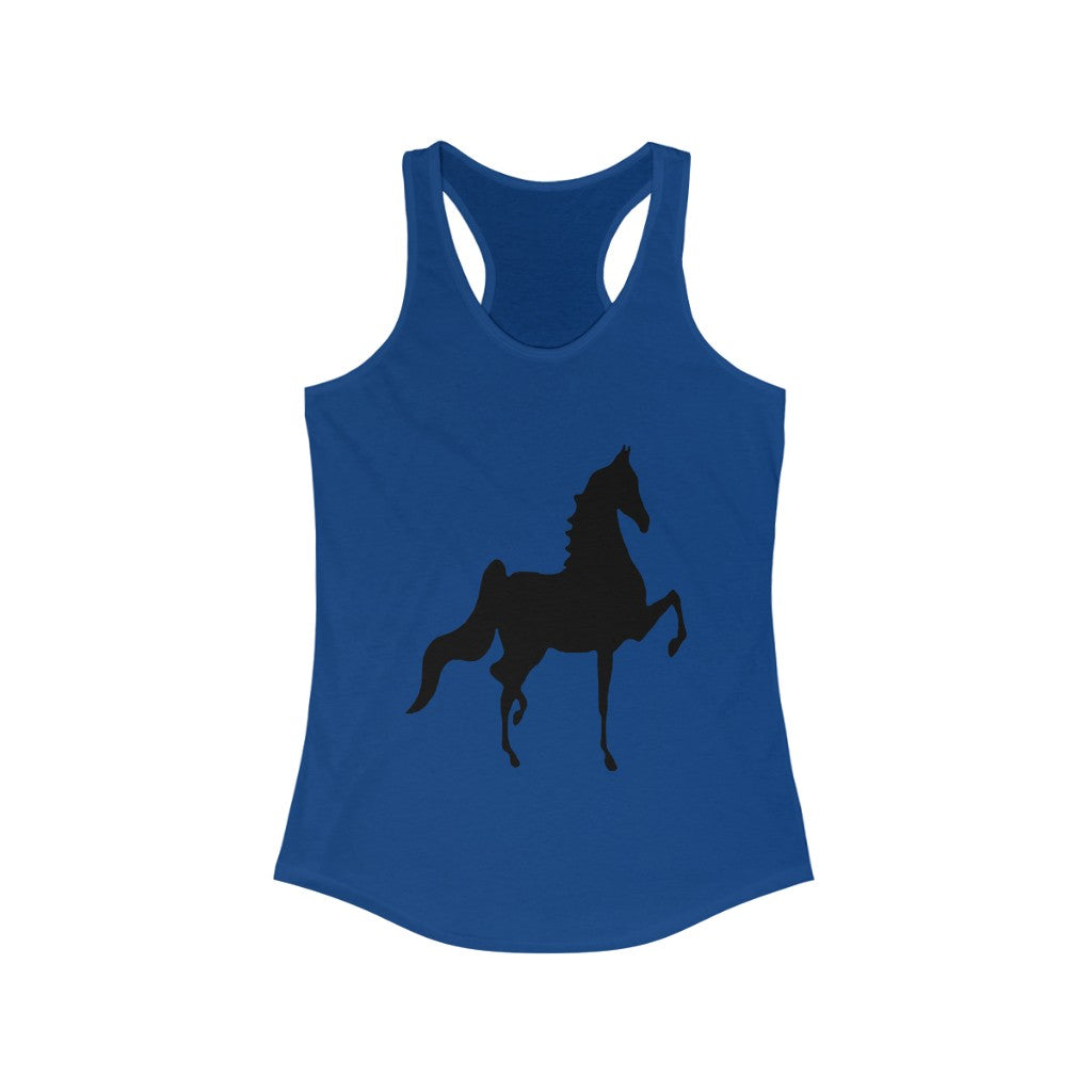 Women's Ideal Racerback Tank Saddlebred Print front & back - AdeleEmbroidery