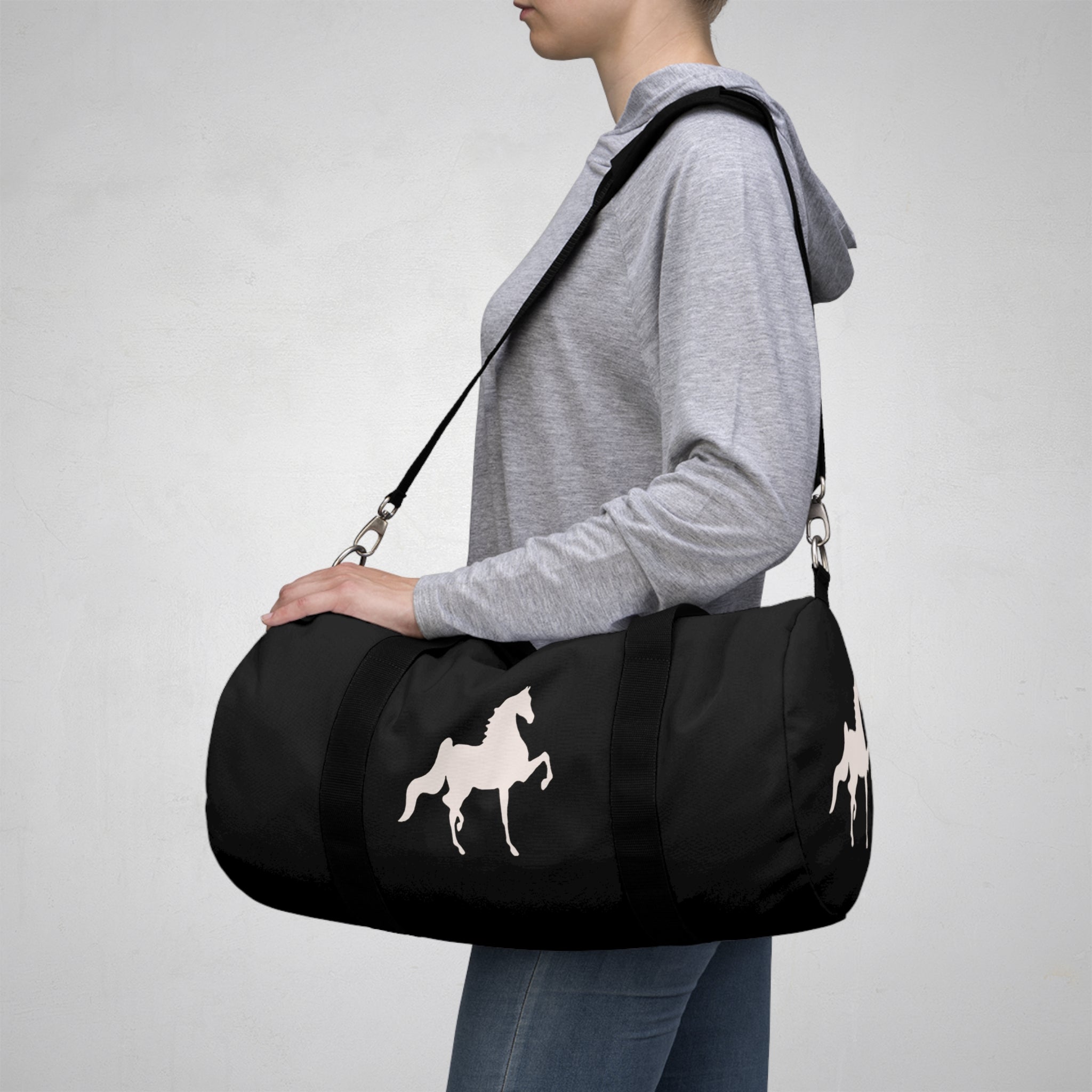 Saddlebred Print Black Duffel Bag