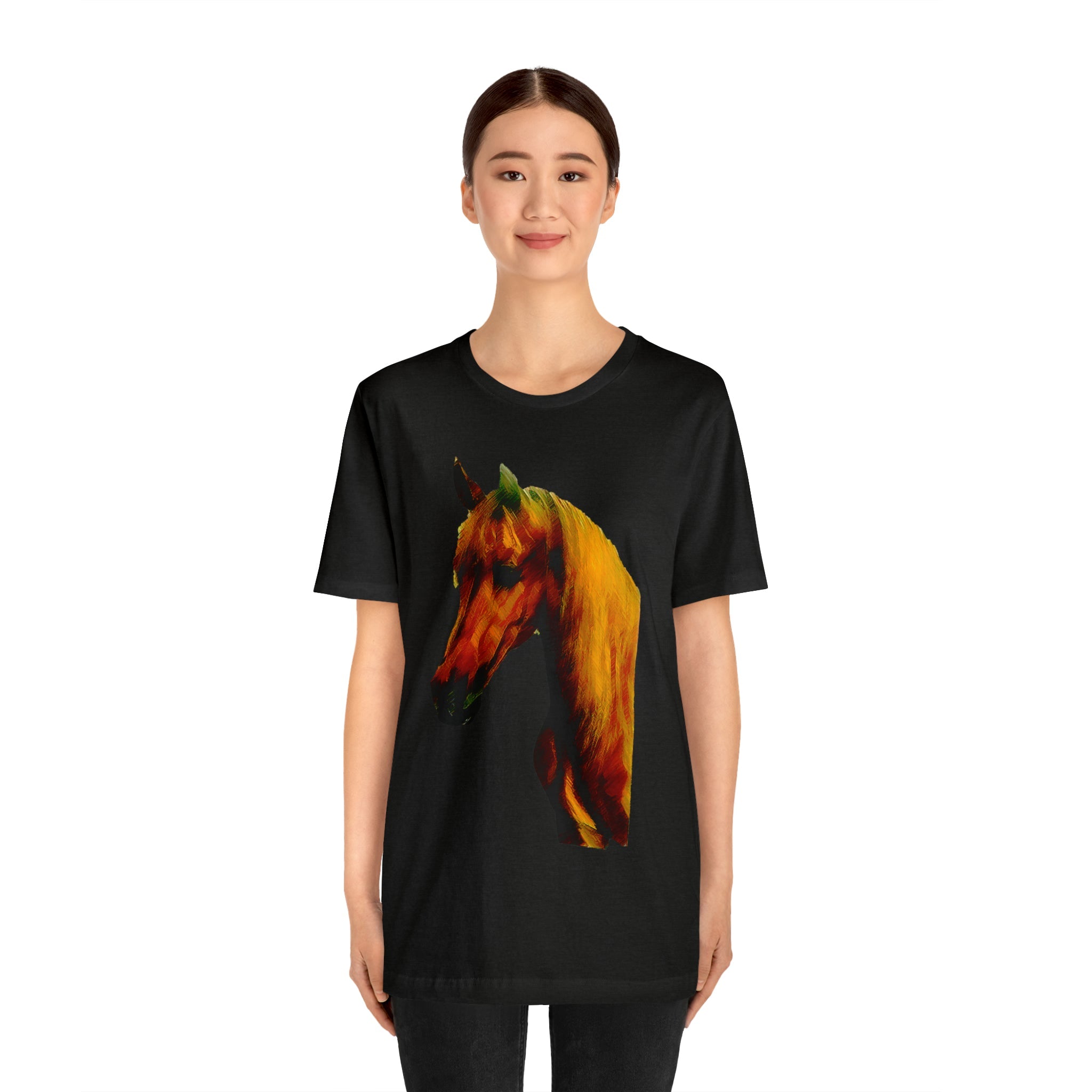 Unisex Jersey Short Sleeve Tee Horse Head Print