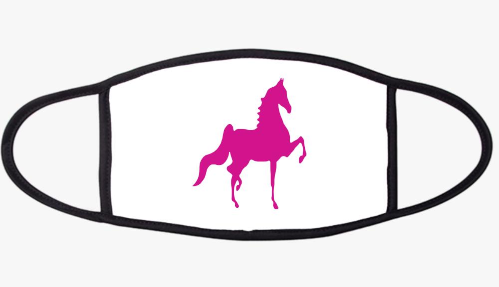 Saddlebred White/Pink Lrg Face Mask