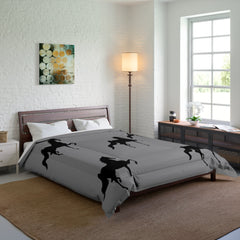 Comforter Grey with Saddlebred Print - AdeleEmbroidery