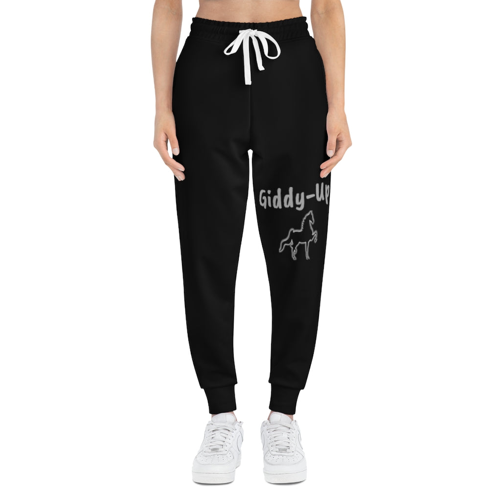 Saddlebred Print Athletic Joggers (AOP) Black