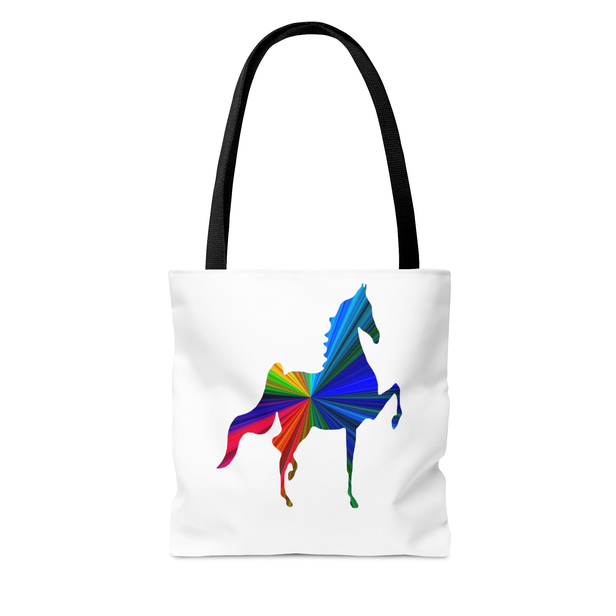 Saddlebred Multi Color Print White Tote Bag