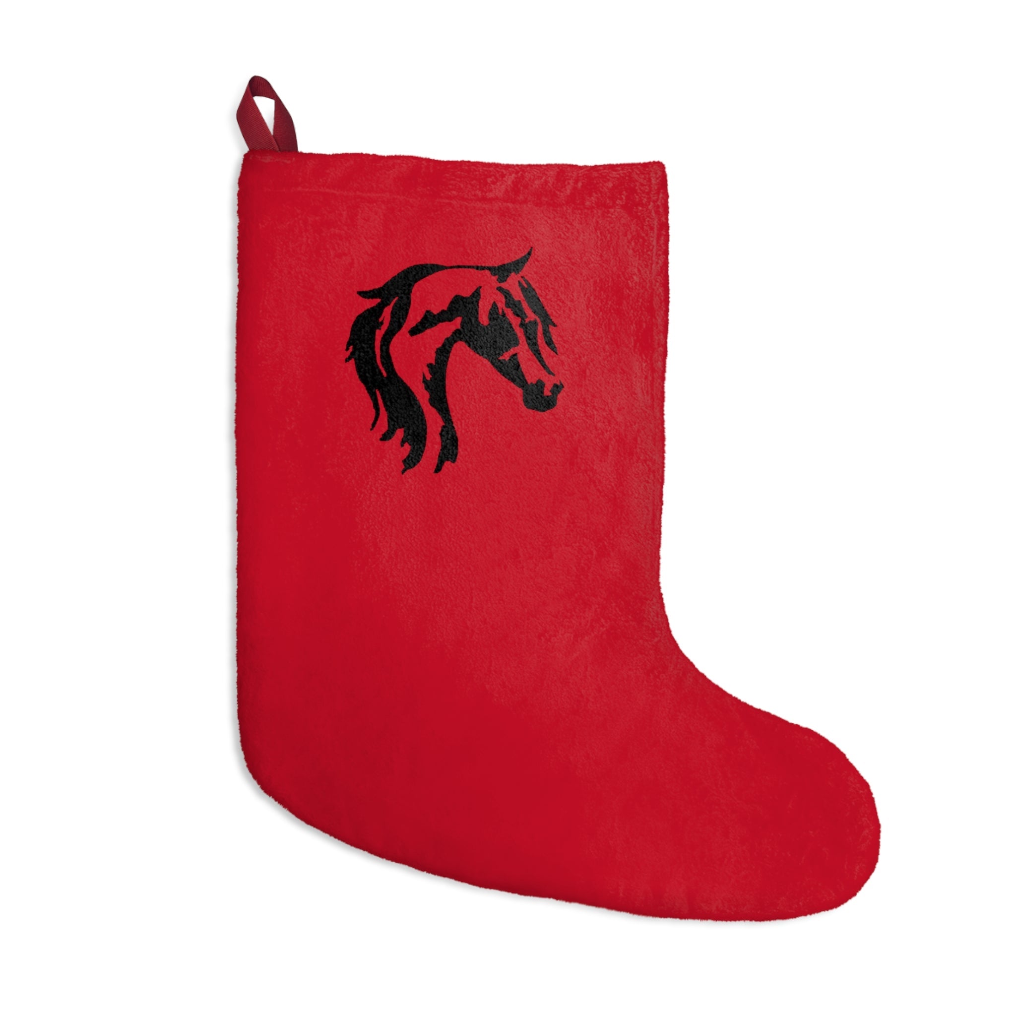 Christmas Stockings Red with Black Arabian Horse