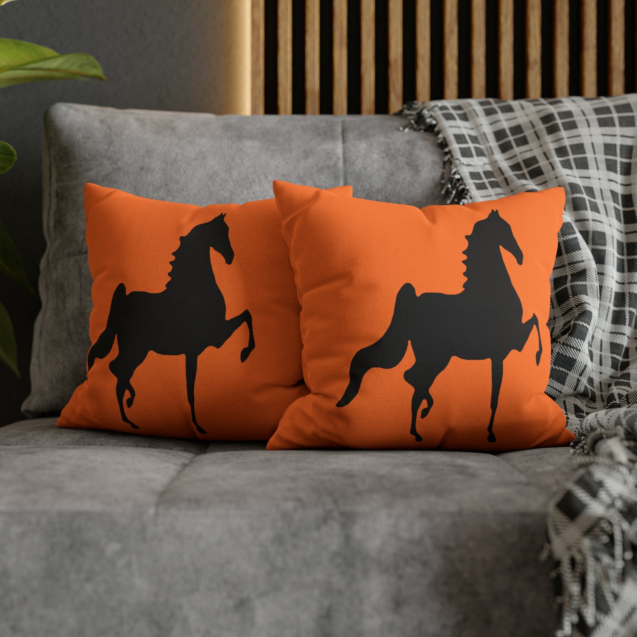 Saddlebred Print Spun Polyester Square Pillow Case