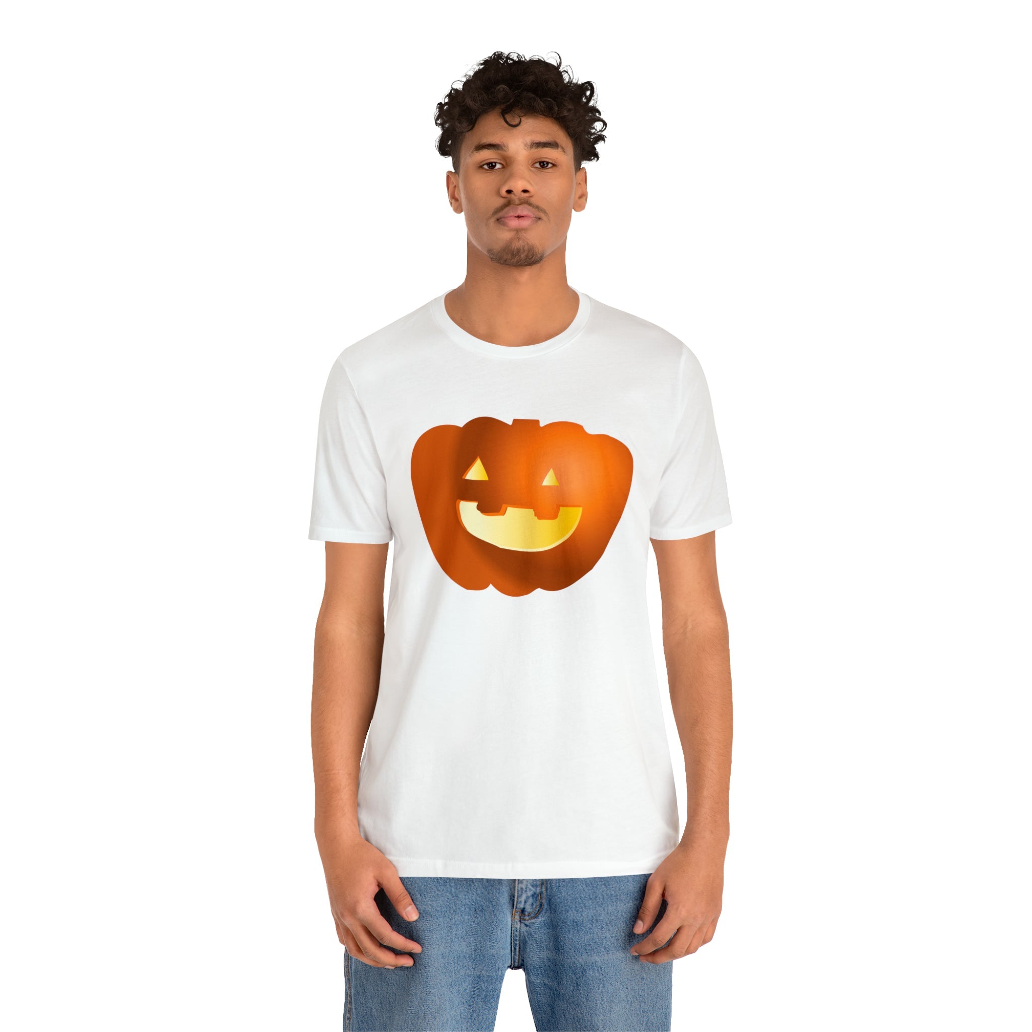 Unisex Jersey Short Sleeve Tee with Pumpkin Print