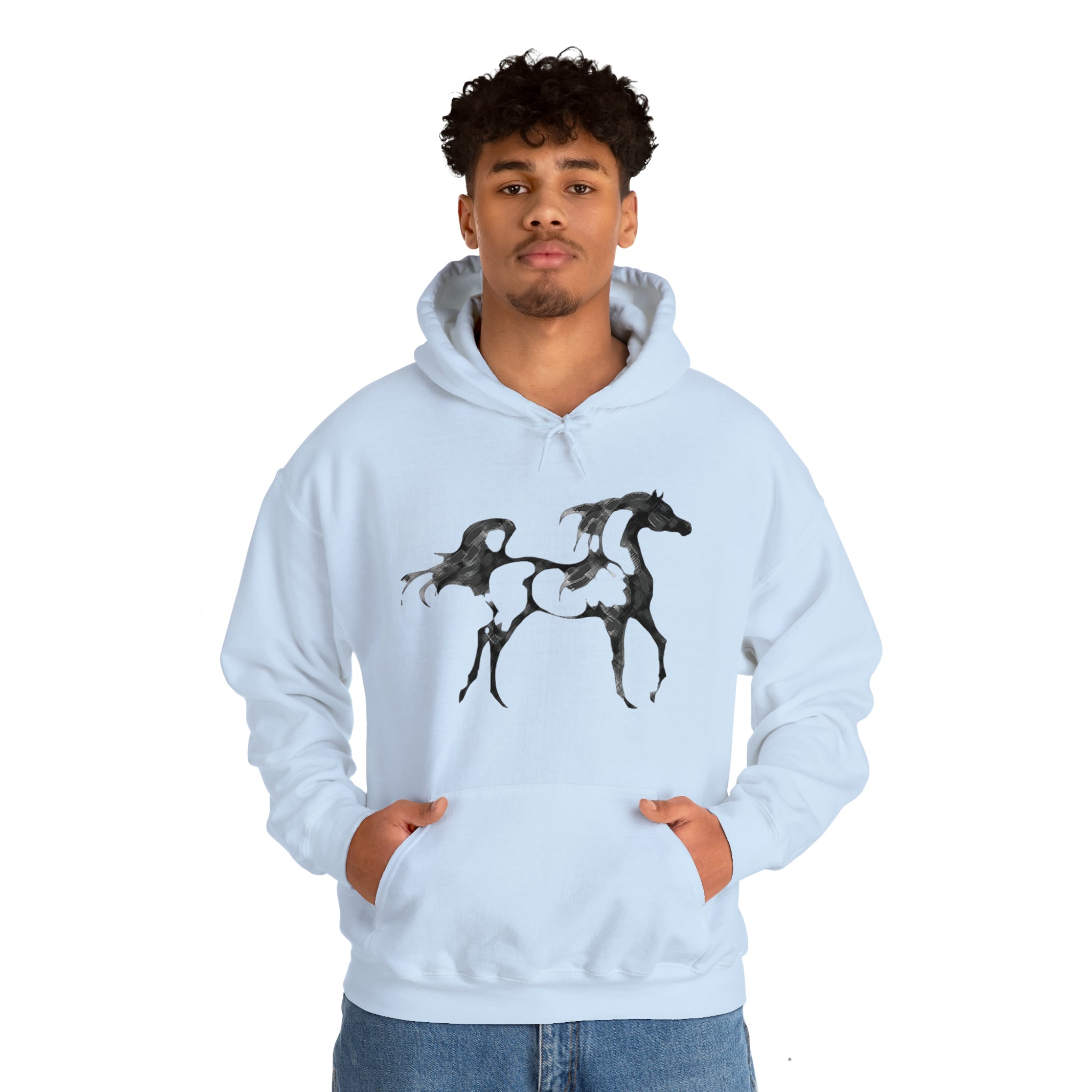 Unisex Heavy Blend™ Hooded Sweatshirt Arabian Horse front Print