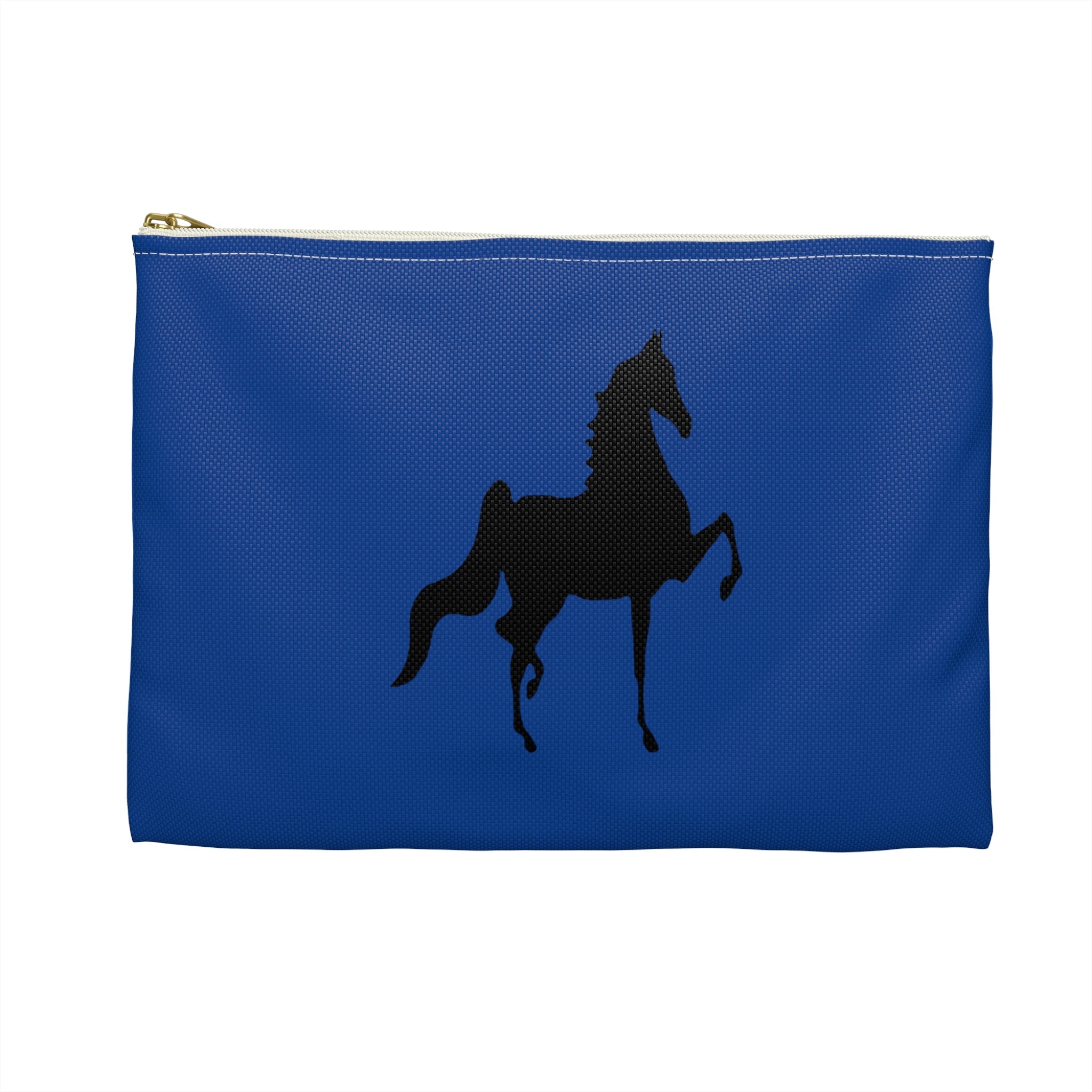 Accessory Pouch Blue with Saddlebred Print both sides