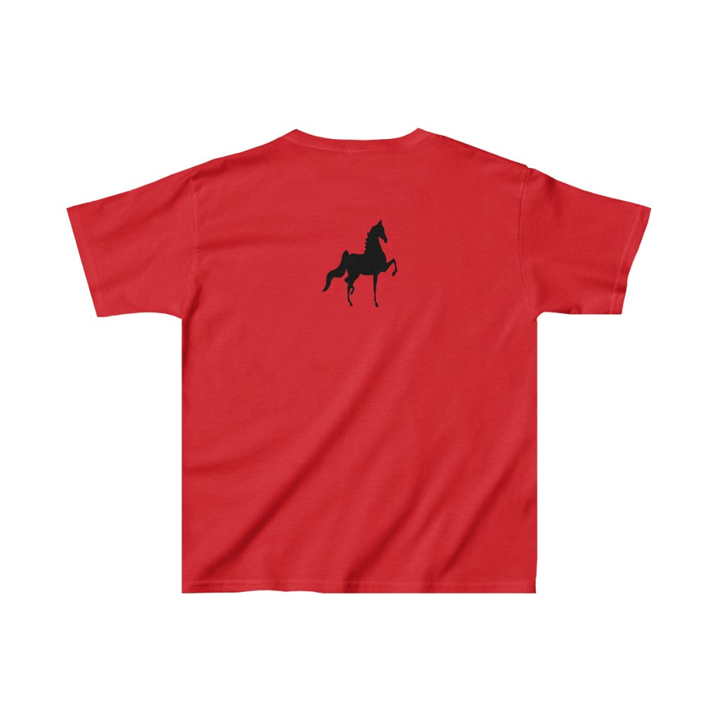 Kids Heavy Cotton™ Tee with Saddlebred Print front and back