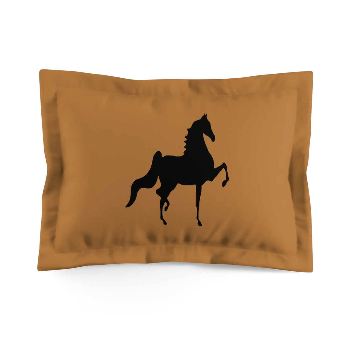 Microfiber Pillow Sham Tan/Brown with Saddlebred Print - AdeleEmbroidery