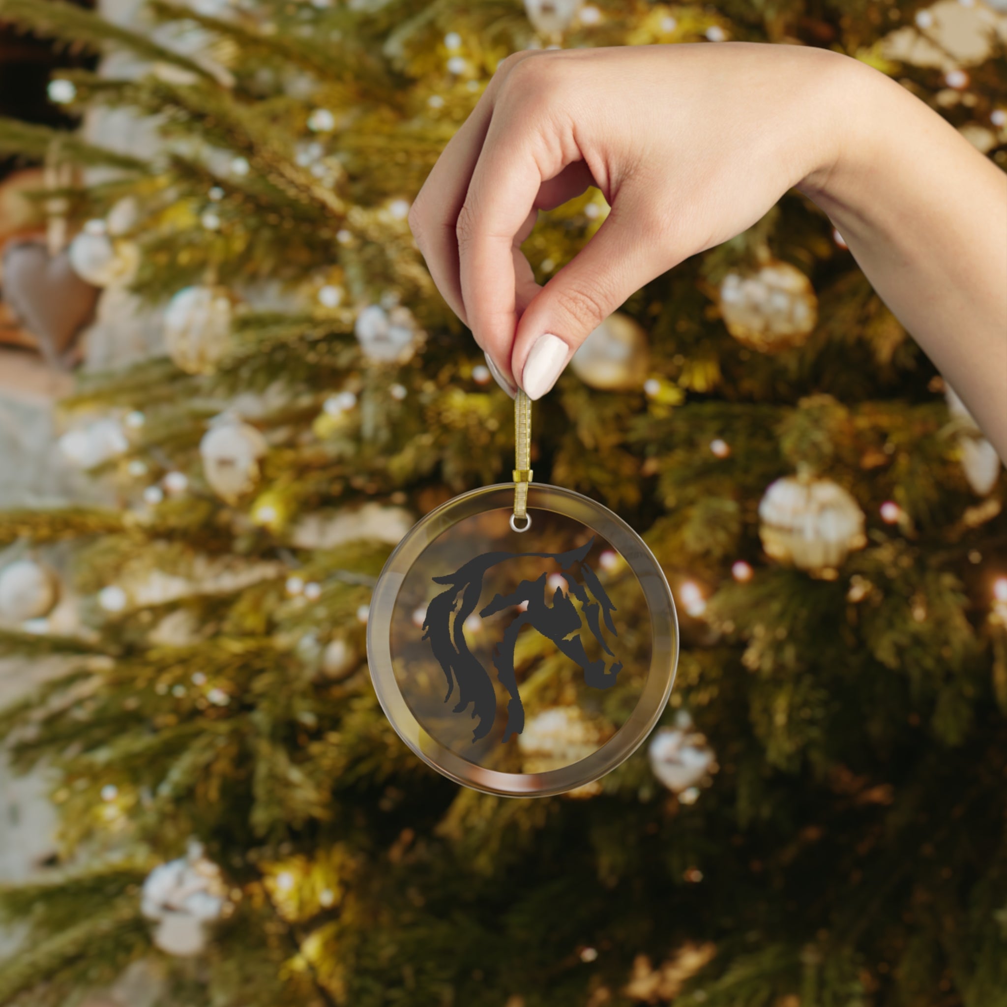 Horse Head Glass Ornament