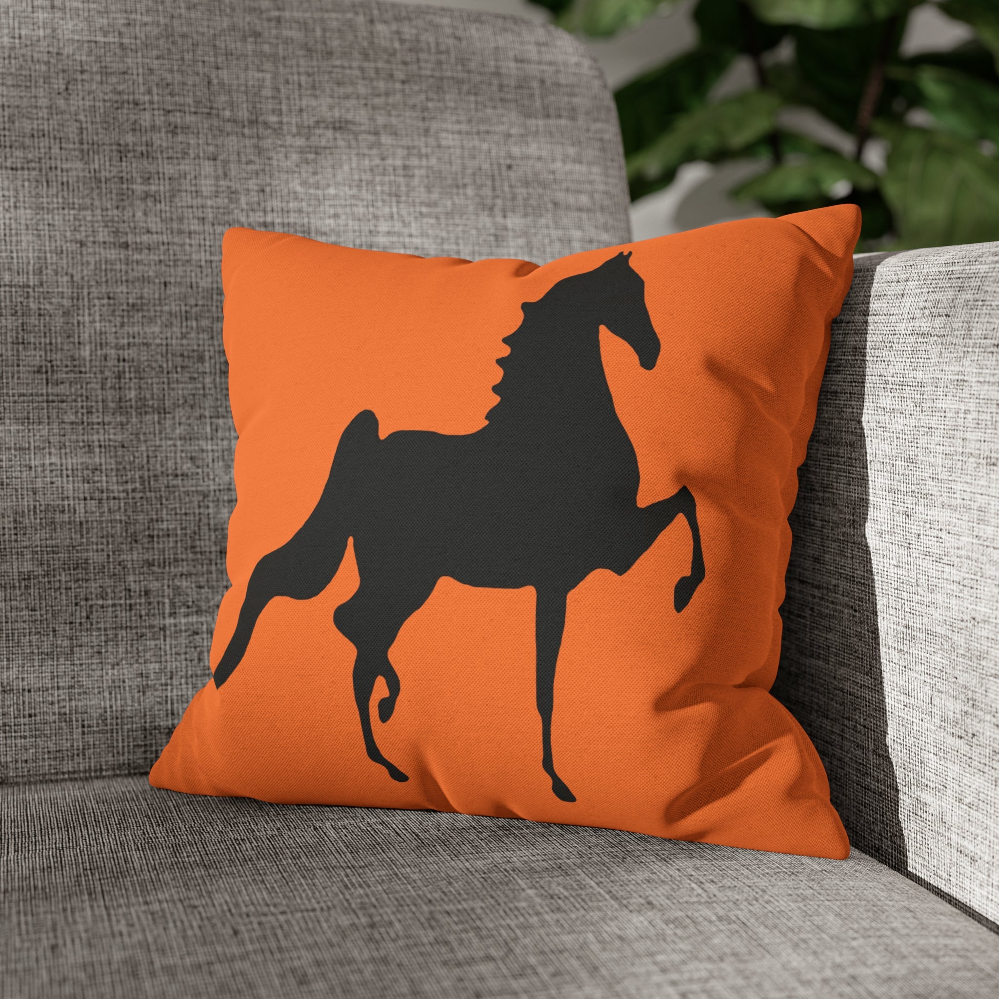 Saddlebred Print Spun Polyester Square Pillow Case