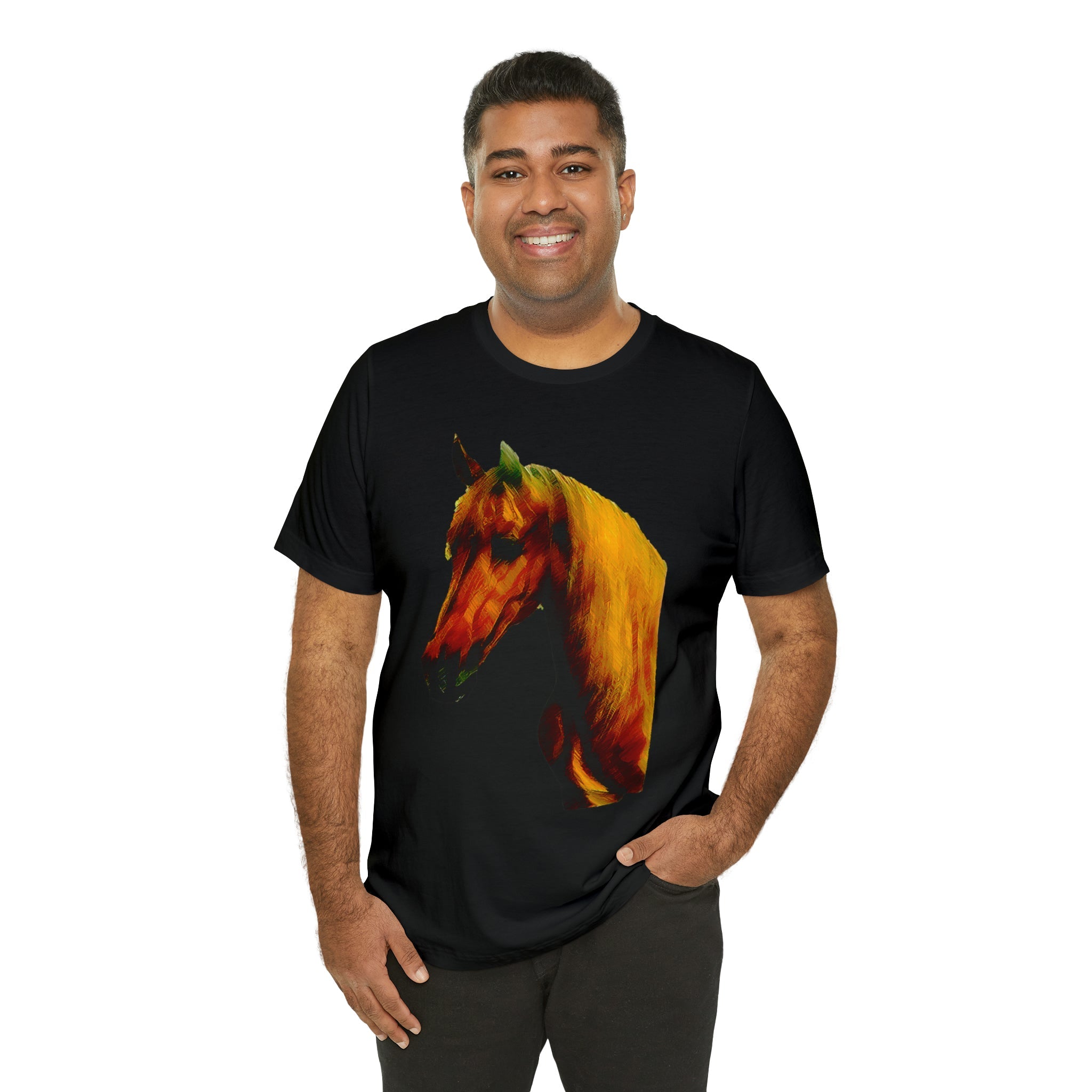 Unisex Jersey Short Sleeve Tee Horse Head Print