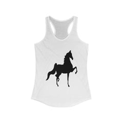 Women's Ideal Racerback Tank Saddlebred Print front & back - AdeleEmbroidery