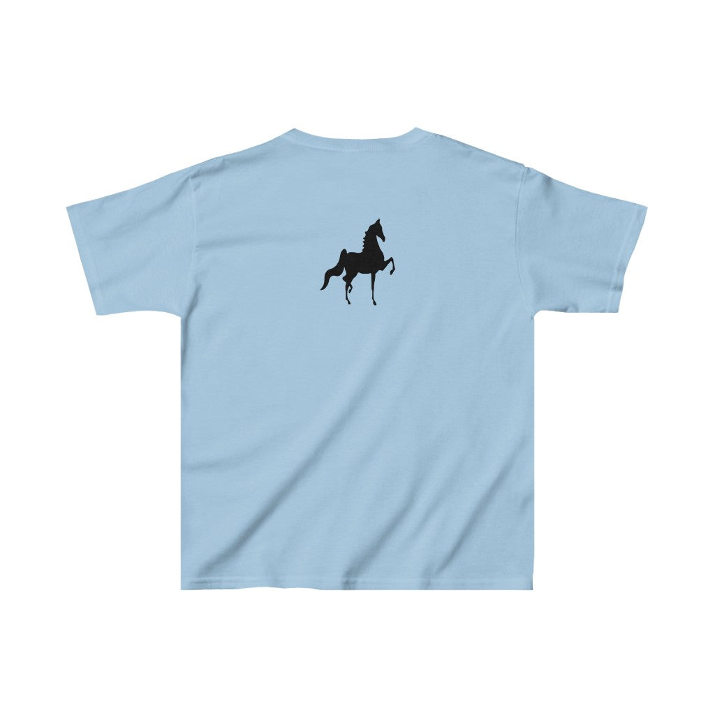 Kids Heavy Cotton™ Tee with Saddlebred Print front and back