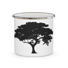 Tree Print Enamel Campfire Mug