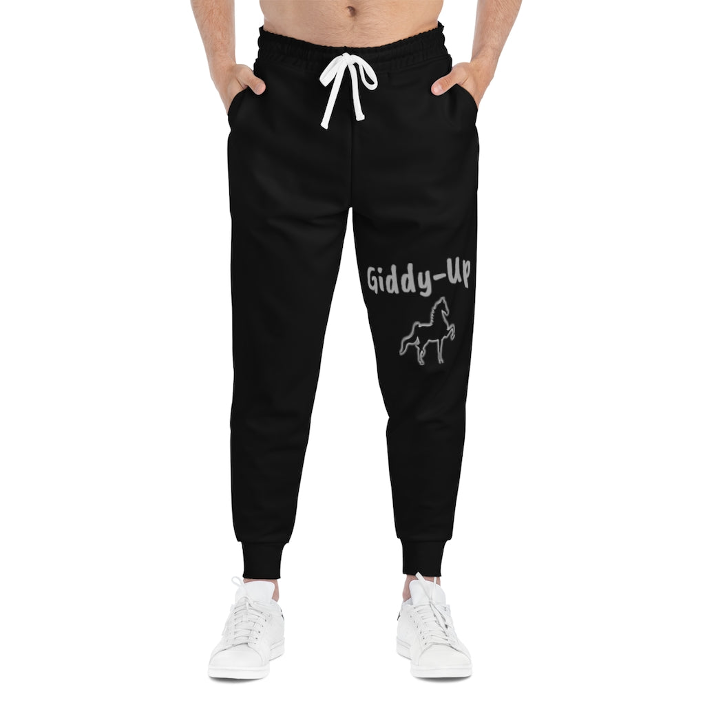 Saddlebred Print Athletic Joggers (AOP) Black