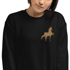 Unisex Sweatshirt with Old Gold Saddlebred Embroidered