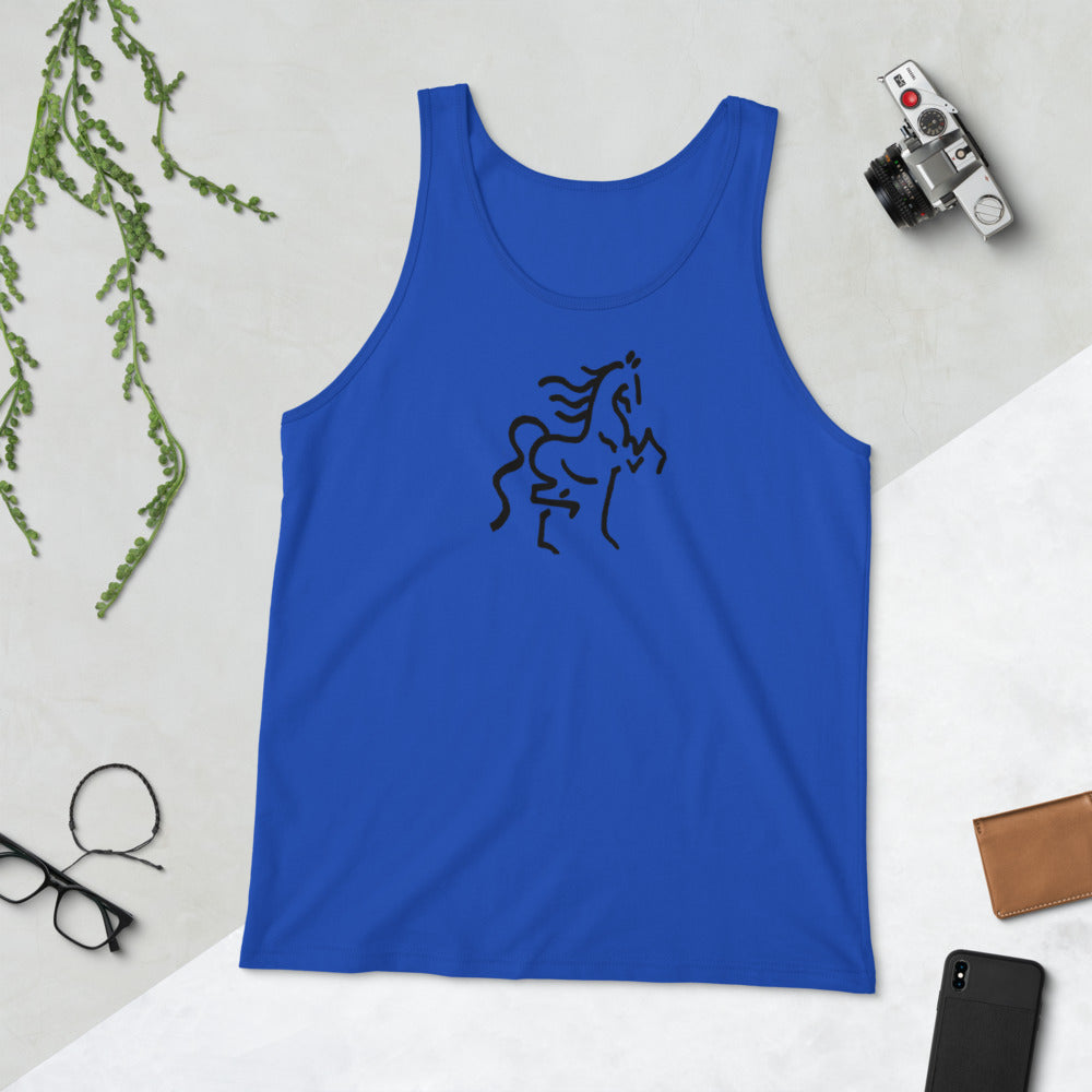 Unisex Tank Top with front Horse Print - AdeleEmbroidery