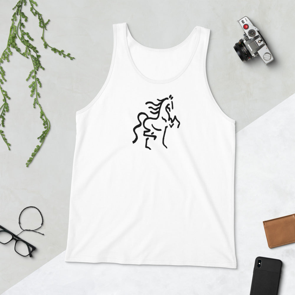 Unisex Tank Top with front Horse Print - AdeleEmbroidery