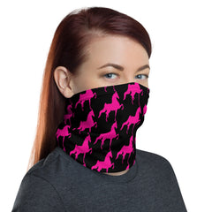 Neck Gaiter Black with Pink Saddlebred Print