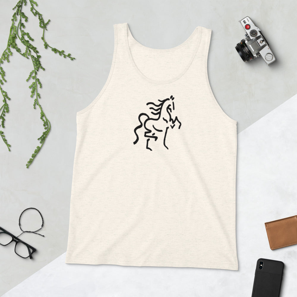 Unisex Tank Top with front Horse Print - AdeleEmbroidery