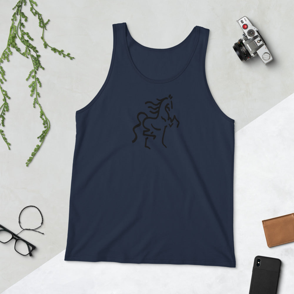 Unisex Tank Top with front Horse Print - AdeleEmbroidery