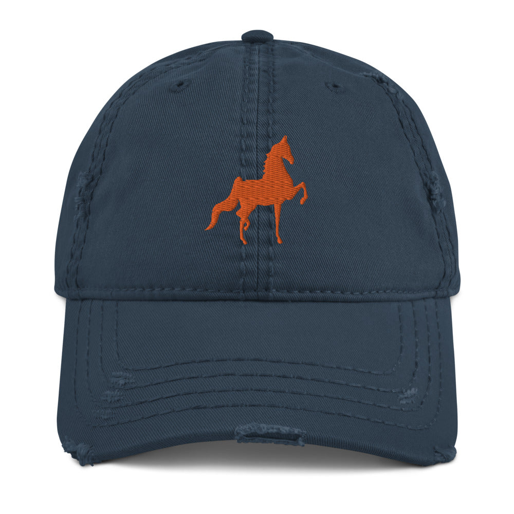 Saddlebred Distressed Dad Hat - AdeleEmbroidery