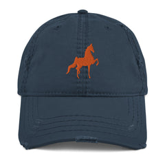 Saddlebred Distressed Dad Hat - AdeleEmbroidery