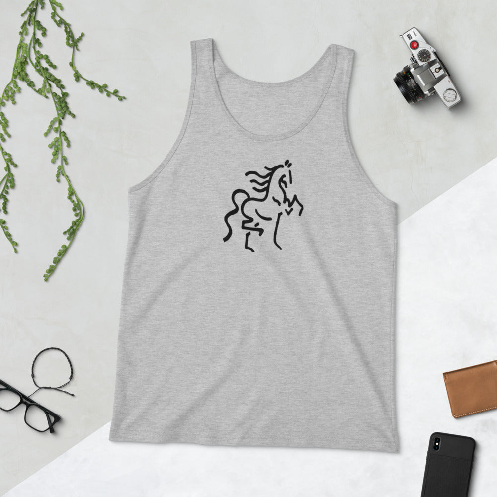 Unisex Tank Top with front Horse Print - AdeleEmbroidery