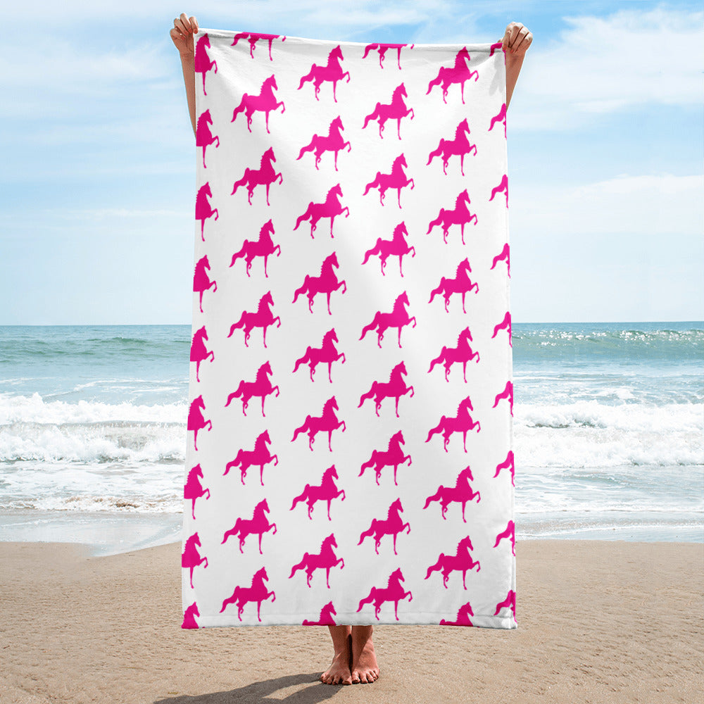 Towel 30"x60" Pink Saddlebred Print