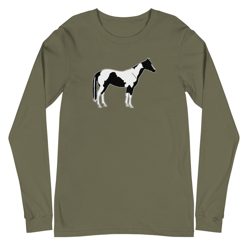 Pinto Horse Unisex Long Sleeve Tee - AdeleEmbroidery