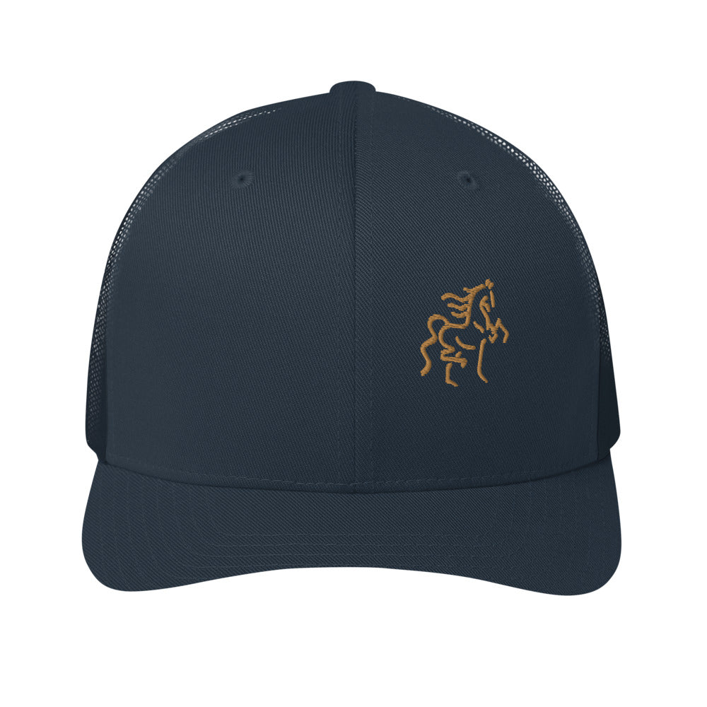 Trucker Cap with Horse Embroidery