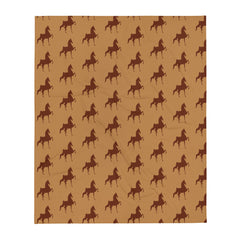 Throw Blanket Brown Saddlebred Print