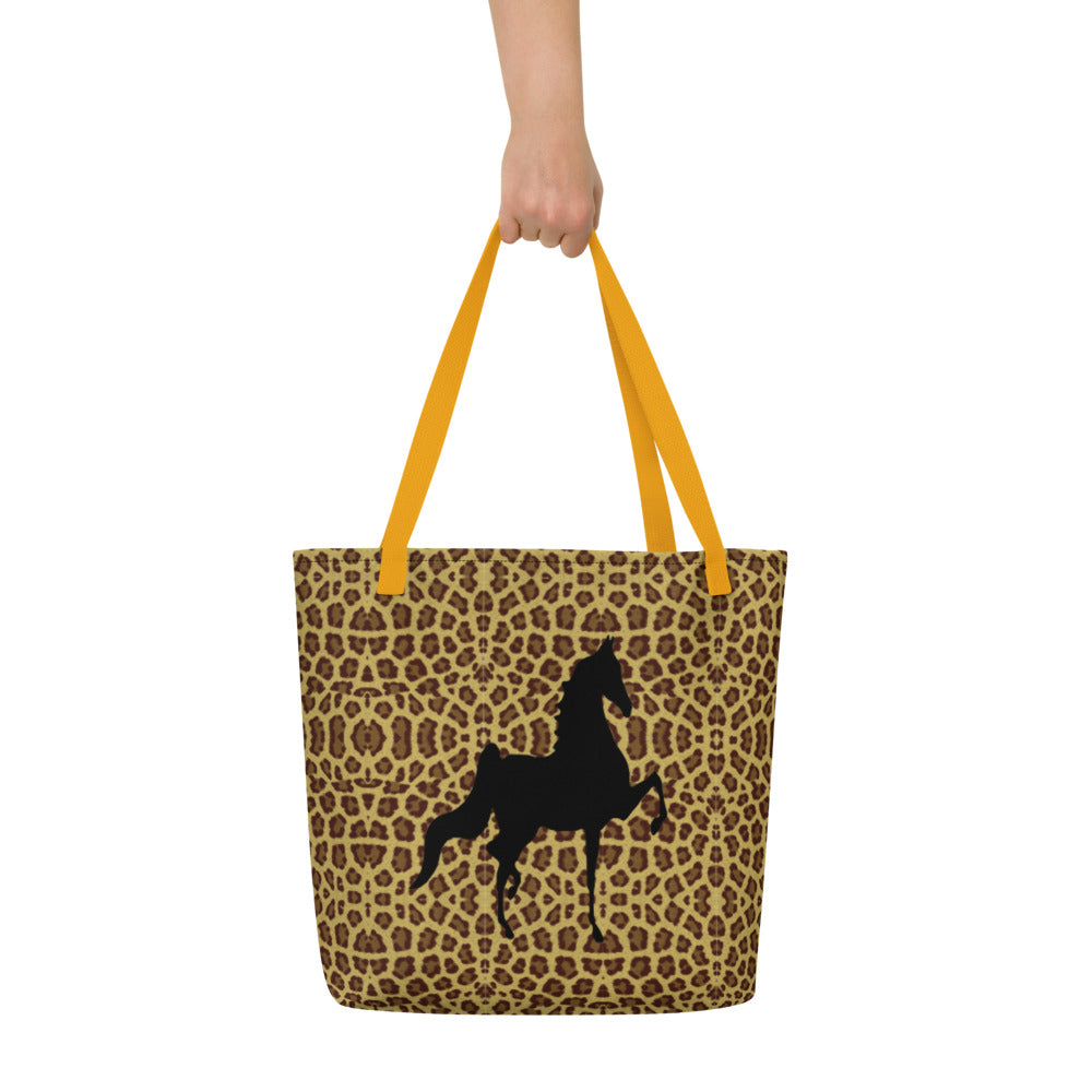 Saddlebred Leopard Print Beach Bag - AdeleEmbroidery