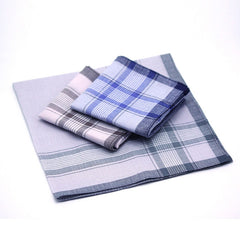 5Pcs Multicolor Plaid Stripe Handkerchiefs  100% Cotton