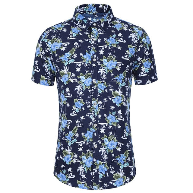 Men's Short Sleeve Hawaiian Shirts - AdeleEmbroidery