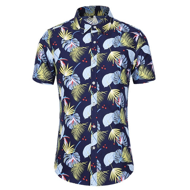 Men's Short Sleeve Hawaiian Shirts - AdeleEmbroidery