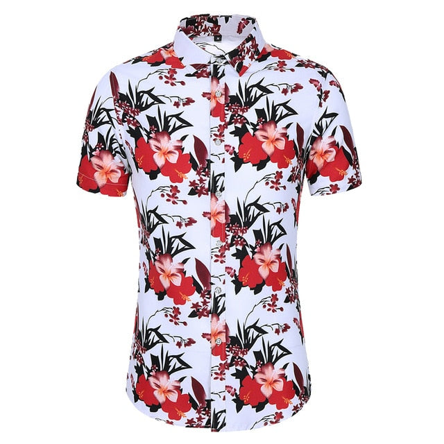 Men's Short Sleeve Hawaiian Shirts - AdeleEmbroidery