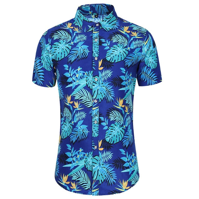 Men's Short Sleeve Hawaiian Shirts - AdeleEmbroidery