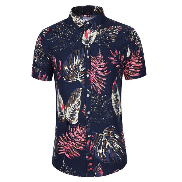 Men's Short Sleeve Hawaiian Shirts - AdeleEmbroidery